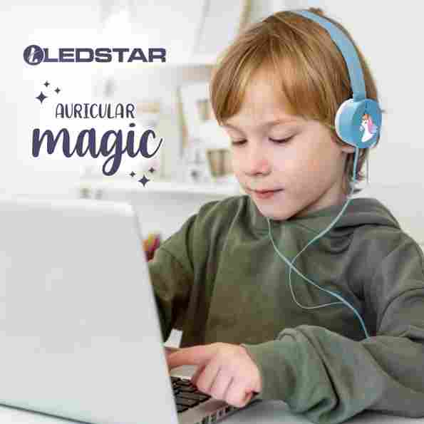 Auriculares Niños Unicornio Ledstar Kids Magic C/cable Jeux - Image 6