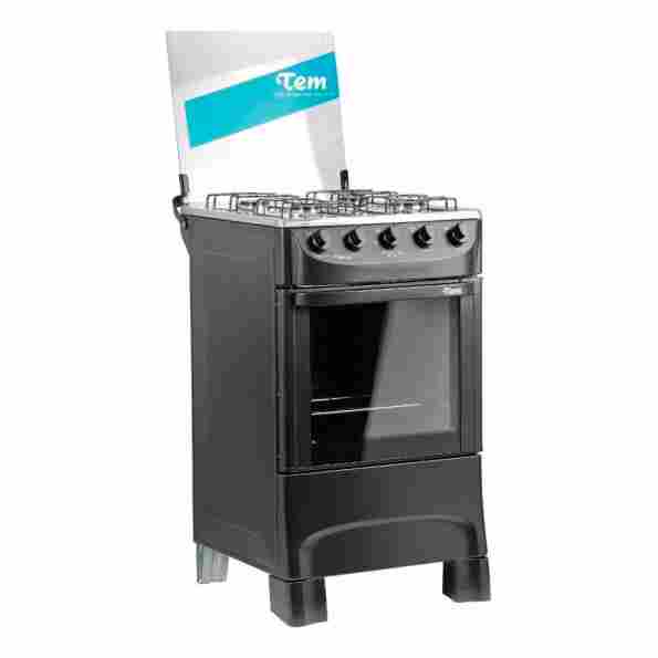 Cocina Tem A Gas 4 Hornallas Negra Puerta C/visor 48l - Jeux - Image 2