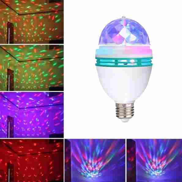 Lámpara Luz Led Luces Rgb Bola Giratoria Discoteca - Jeux - Image 3