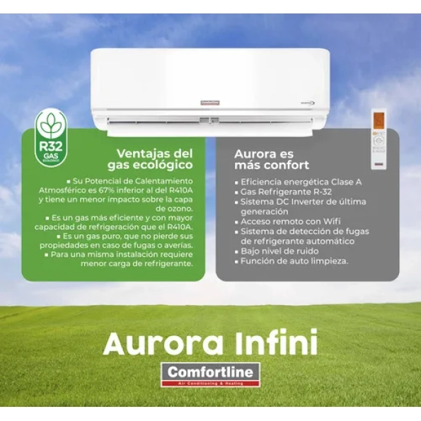 Aire Acondicionado Comfortline AURORA Inverter 9000BTU - Imagen 3